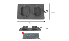 Zložljiva Pasja Potovalna Skleda - 1200 ml dvojno zložljiva podloga za hrano