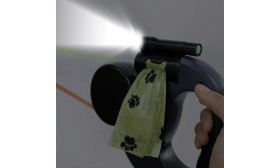 Brez zapletanja – dvojni samonavijalni povodec za pse z LED lučko – 3 m dvojni povodec za dva psa