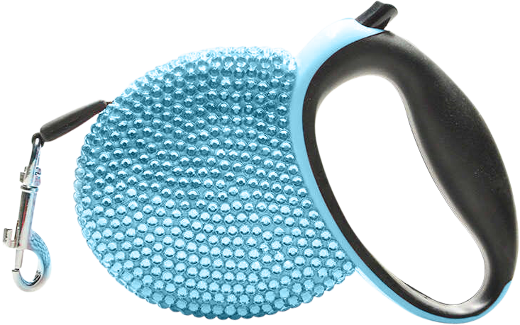 Luksuzni Zložljivi Pasji Povodec s Kamenčki Luxury Rhinestone Retractable Dog Leash